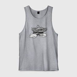 Майка мужская хлопок Крылатый трамвай, цвет: меланж