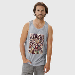 Майка мужская хлопок Клинок, рассекающий демонов Гию Томиока коллаж, цвет: меланж — фото 2