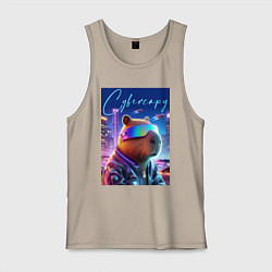 Мужская майка Cyber capybara - neon metropolis