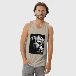 Майка мужская хлопок Моя геройская академия комментатор, цвет: миндальный — фото 2