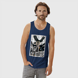 Майка мужская хлопок Цукишима: Волейбол - Haikyuu, цвет: тёмно-синий — фото 2