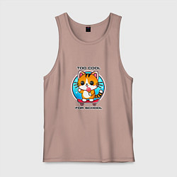 Мужская майка Кот на скейте с мороженным