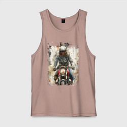 Мужская майка Акварель -мотоциклист