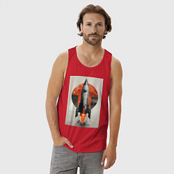 Майка мужская хлопок Постер ракеты, цвет: красный — фото 2