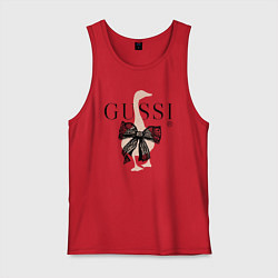 Майка мужская хлопок Гусси - бант, цвет: красный