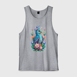 Мужская майка Голубая птица среди цветов