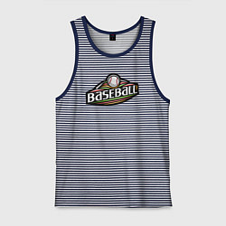 Майка мужская хлопок Baseball sport, цвет: синяя тельняшка