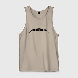 Майка мужская хлопок Мендельсон чёрный, цвет: миндальный