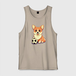 Мужская майка Корги с мячом