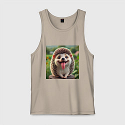 Мужская майка Милый ежик с высунутым языком