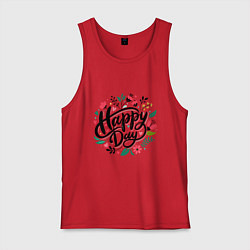 Мужская майка Happy day с цветами