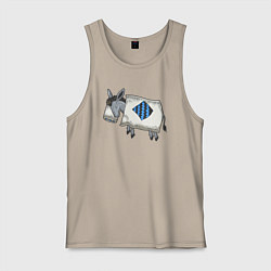 Майка мужская хлопок Спящий ослик, цвет: миндальный