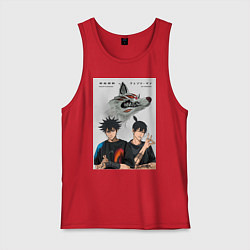 Майка мужская хлопок Магическая битва Мэгуми Фусигуро Аки Хаякава, цвет: красный