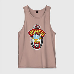 Майка мужская хлопок Duff beer with Homer, цвет: пыльно-розовый