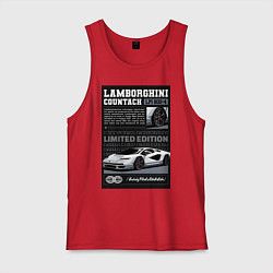 Майка мужская хлопок Lamborghini countach, цвет: красный