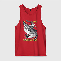 Мужская майка Человек-бензопила Денджи акула
