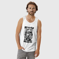 Майка мужская хлопок Небо зовёт летать, цвет: белый — фото 2