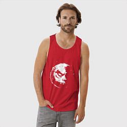 Майка мужская хлопок Злобная луна монстр, цвет: красный — фото 2