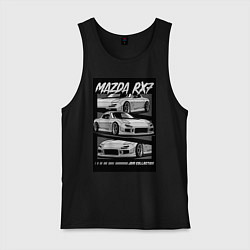 Майка мужская хлопок Mazda rx-7 JDM авто, цвет: черный