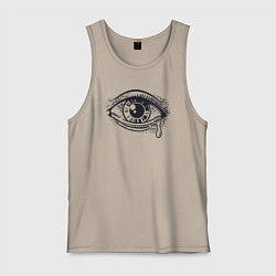 Майка мужская хлопок Плачущий глаз, цвет: миндальный