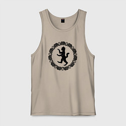 Мужская майка Окружённый змеями силуэт геральдического кота