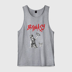 Мужская майка Стрит арт граффити Бэнкси - мальчик