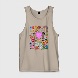 Мужская майка Y2K hope heart - cartoon pop art childrens drawing