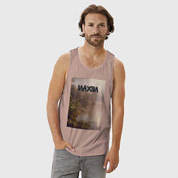 Майка мужская хлопок Maxim тропический залив, цвет: пыльно-розовый — фото 2