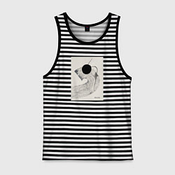 Майка мужская хлопок Абстрактная картина Perfectly Enough, цвет: черная тельняшка