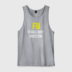 Мужская майка FBI white text