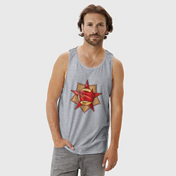 Майка мужская хлопок Знамя СССР, цвет: меланж — фото 2