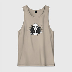 Майка мужская хлопок Гуманоид, цвет: миндальный