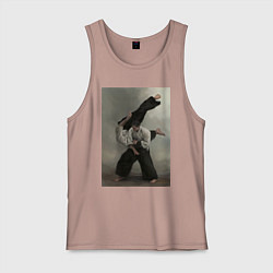 Майка мужская хлопок Айкидо бросок, цвет: пыльно-розовый