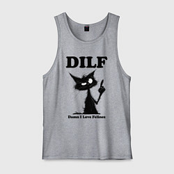 Мужская майка DILF damn I love felines