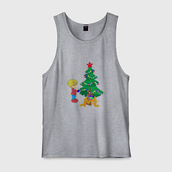 Мужская майка Ребенок украшает елку