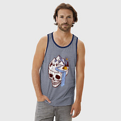 Майка мужская хлопок Dead camper, цвет: синяя тельняшка — фото 2