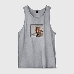 Майка мужская хлопок Темнокожий Эйнштейн: KFC мем, цвет: меланж