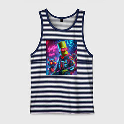 Мужская майка Барт Симпсон с котом роботом - нейроарт