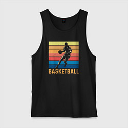 Майка мужская хлопок Basketball lettering, цвет: черный