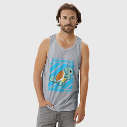 Майка мужская хлопок Покемоны Сквиртл Squirtle, цвет: меланж — фото 2
