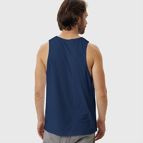 Мужская майка Цветная чешуя дракона / Тёмно-синий – фото 4