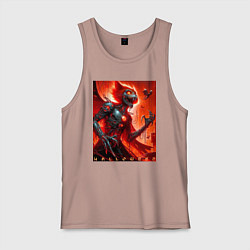 Мужская майка Кибер кошка ведьма - хэллоуин