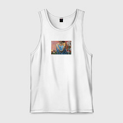 Майка мужская хлопок Демон сидящий автор Врубель, цвет: белый