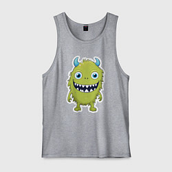Мужская майка Смешной зеленый монстрик