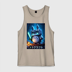 Мужская майка Totoro and Minecraft - collaboration