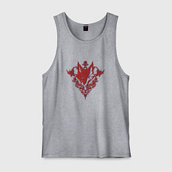 Майка мужская хлопок Лис с узорами, цвет: меланж