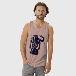 Майка мужская хлопок Космическая керосиновая лампа, цвет: пыльно-розовый — фото 2