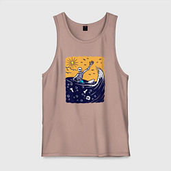 Мужская майка Скелетик в море