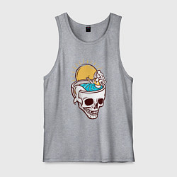 Мужская майка Русалочка в черепе