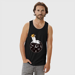 Майка мужская хлопок Space in a bottle, цвет: черный — фото 2